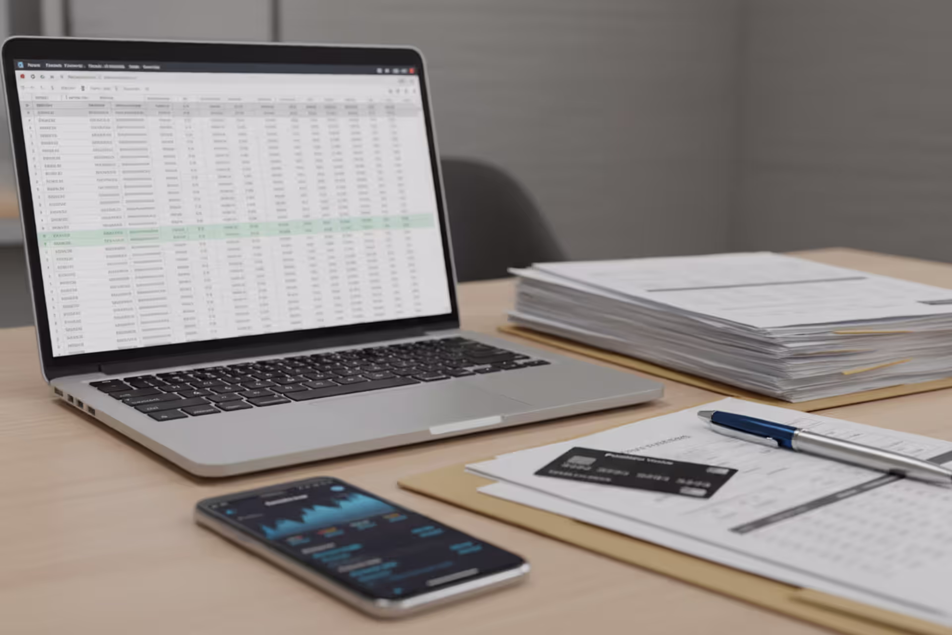 LLC owner reviewing estimated tax payments at desk